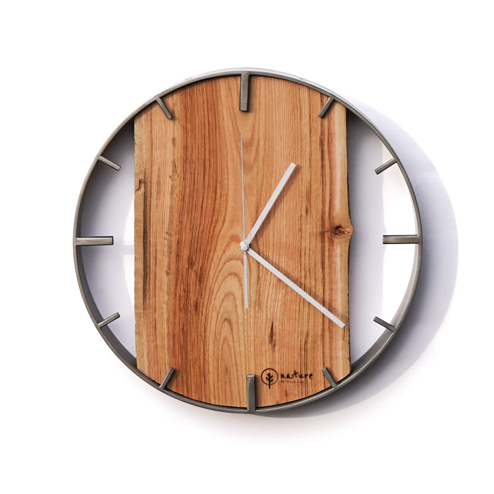 Okrągły zegar loftowy Time&Double stalowy